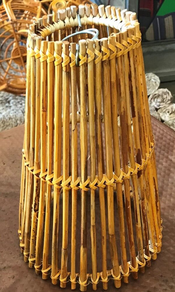 Natural Rattan Lamp Shade cane wicker hanging Pendant Light fitting 15 - Image 5