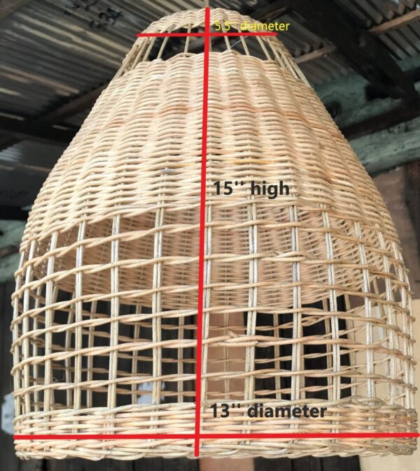 Natural Rattan Lamp Shade cane wicker hanging Pendant Light fitting 19 - Image 4