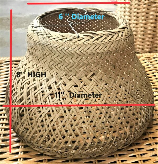 Natural Rattan Lamp Shade cane wicker hanging Pendant Light fitting 21 - Image 2