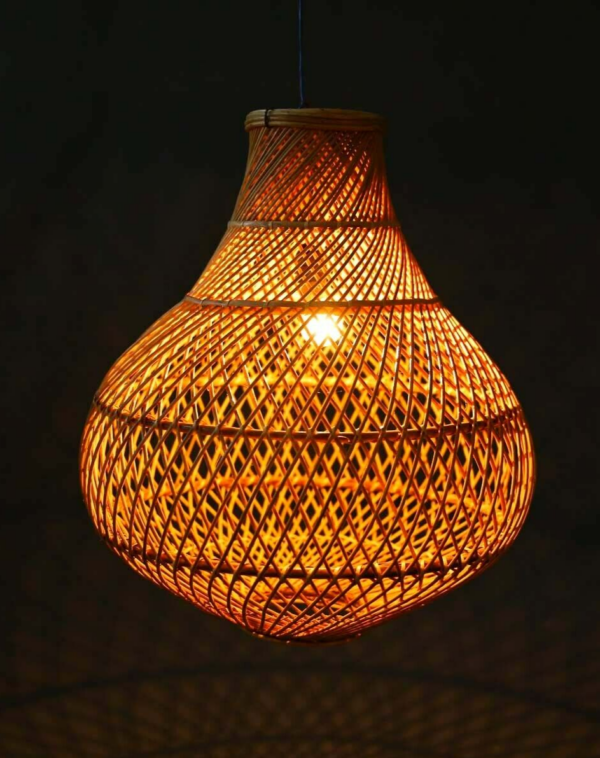 Natural Rattan Lamp Shade cane wicker hanging Pendant Light fitting 27