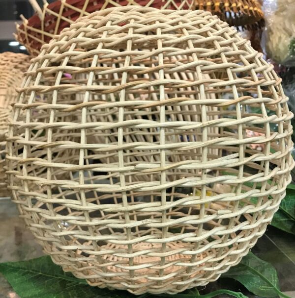 Natural Rattan Lamp Shade cane wicker hanging Pendant Light fitting 45 - Image 2