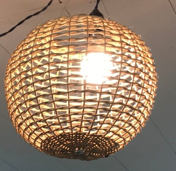 Natural Rattan Lamp Shade cane wicker hanging Pendant Light fitting 45