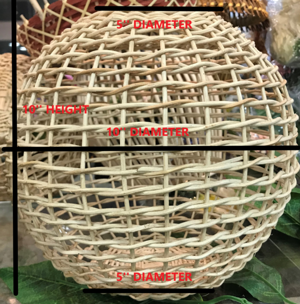 Natural Rattan Lamp Shade cane wicker hanging Pendant Light fitting 45 - Image 5