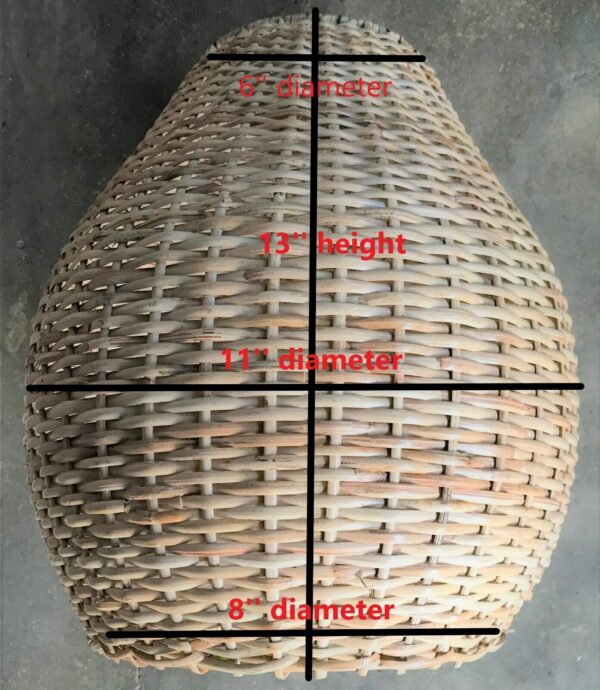 Natural Rattan Lamp Shade cane wicker hanging Pendant Light fitting 50 - Image 2