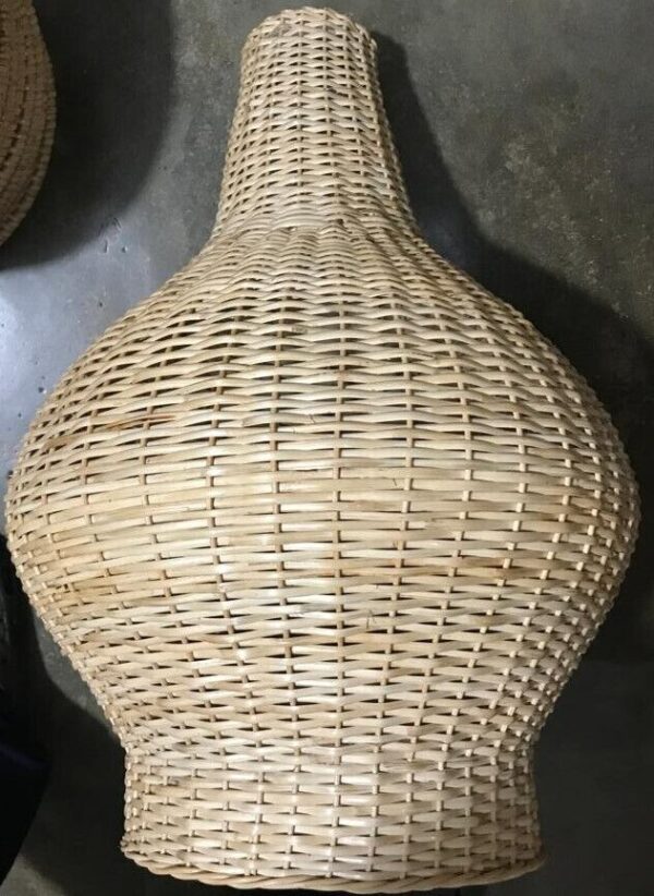 Natural Rattan Lamp Shade cane wicker hanging Pendant Light fitting 53 - Image 5