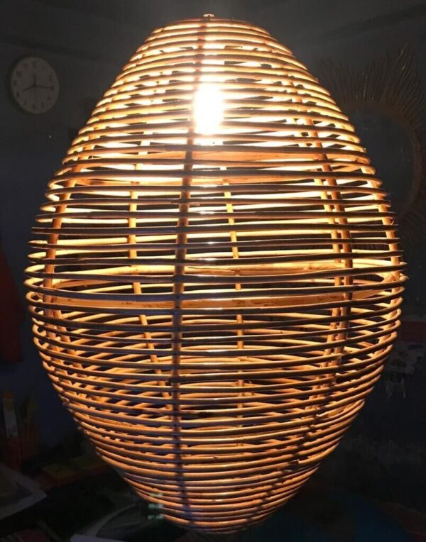 Natural Rattan Lamp Shade cane wicker hanging Pendant Light fitting 55