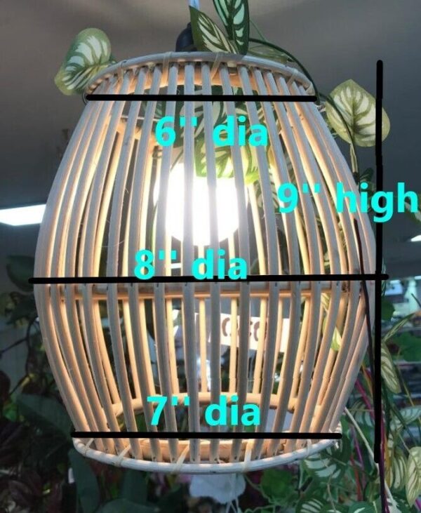 Natural Rattan Lamp Shade cane wicker hanging Pendant Light fitting 57 - Image 3