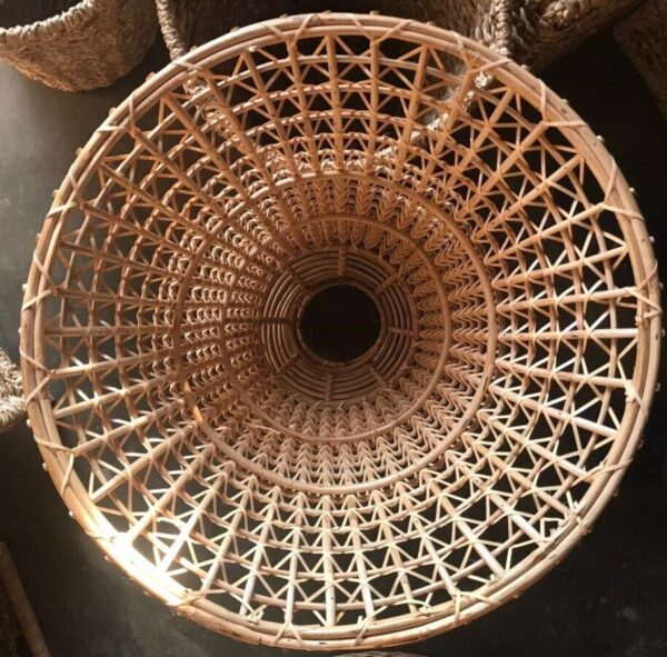 Natural Rattan Lamp Shade cane wicker hanging Pendant Light fitting 58 - Image 4