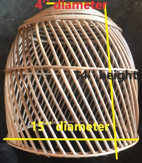 Natural Rattan Lamp Shade cane wicker hanging Pendant Light fitting 59 - Image 6