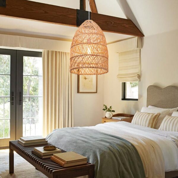 Natural Rattan Ceiling Lamp Woven Handmade... - Image 2