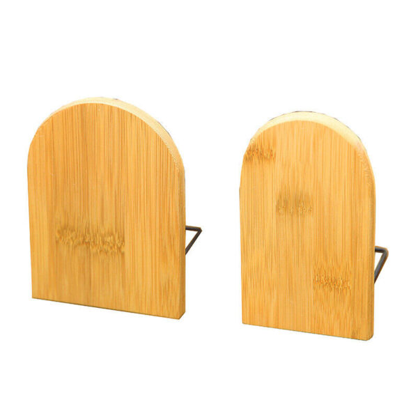 Nature Desktop Bamboo Organizer Bookends Book Ends Stand Holder Shelf Bookrack - Image 4