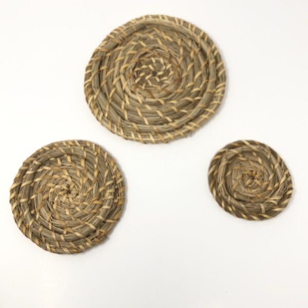 Nesting Baskets Lids Seagrass Round Set of 3 Boho Farmhouse Chic Country Storage - Image 6