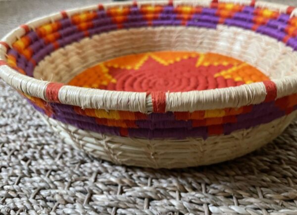 NEW~ Anthropologie Hand-Woven Raffia Basket Bowl | Wall Art Multicolor Large 11” - Image 5