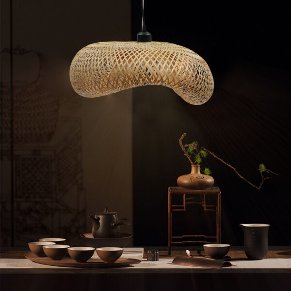 NEW Creative Bamboo Rattan Lampshade Pendant Light Hollow Woven Ceiling Light US - Image 5