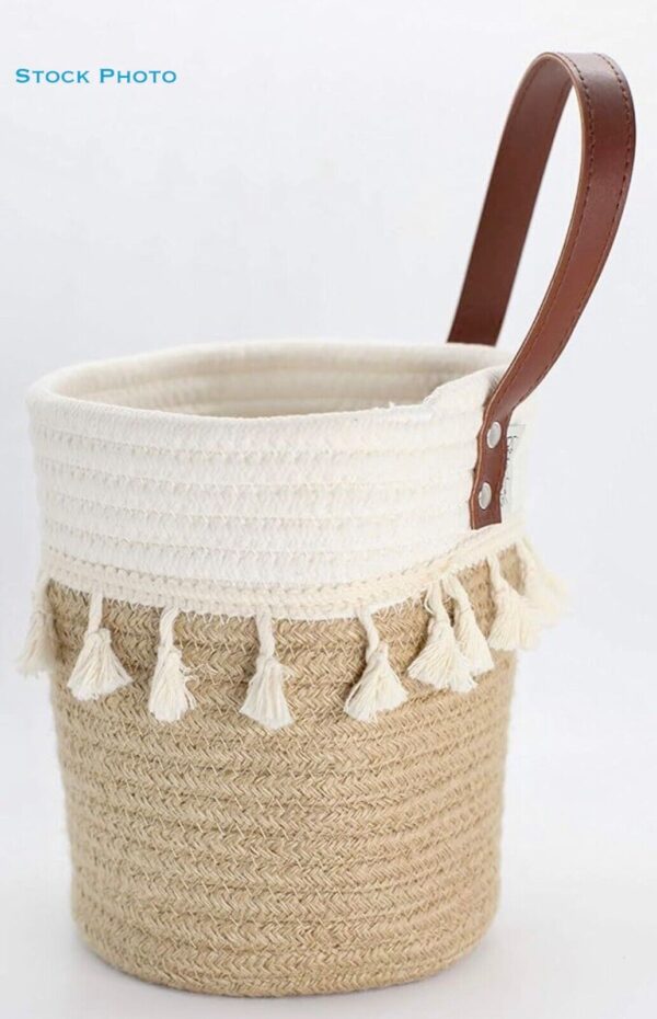 NEW Set of 2 - BOHO Woven Wall Hanging Storage Baskets w/Tassels HAVE 8 Sets