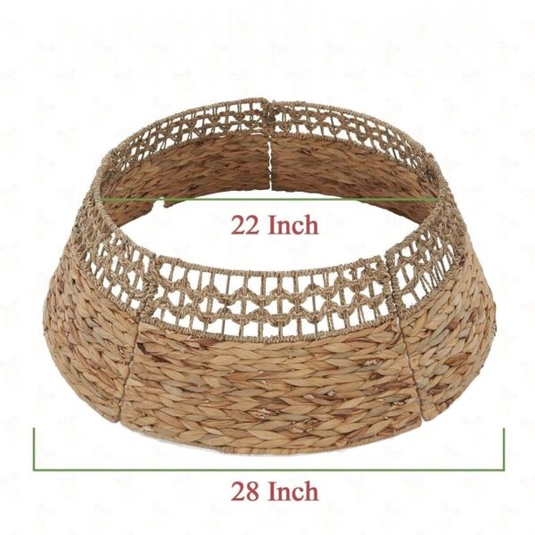 NEW West Elm Boho Rattan Wicker Grass Christmas Tree Basket Collar Skirt - 28" D - Image 6