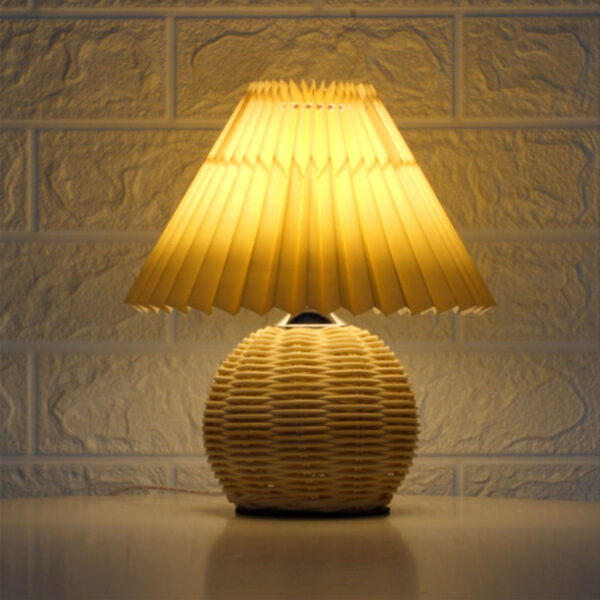 Nordic Homestay Pleated Table Lamp Bedroom Bedside Sleep Ins Creative Atmosph - Image 4