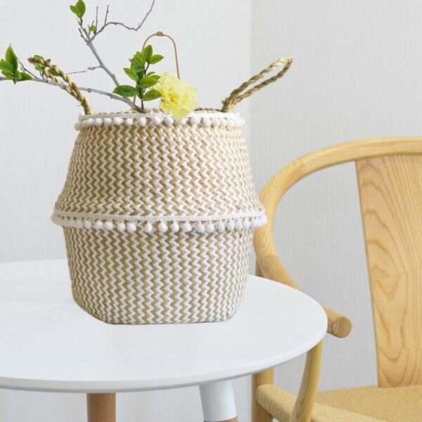 Nordic Woven Basket Boho Home Decor Storage Solutions straw Baskets - Image 4