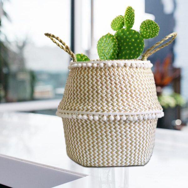 Nordic Woven Basket Boho Home Decor Storage Solutions straw Baskets - Image 6