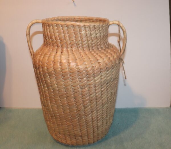 NWOT Wicker Rattan Jug Shaped Vase Large 13" 2 Handles Boho Decor Baskets - Image 2