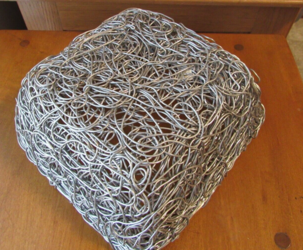 Ornate Twist Wire square Basket Handmade Retro Boho modern silver NEW - Image 4