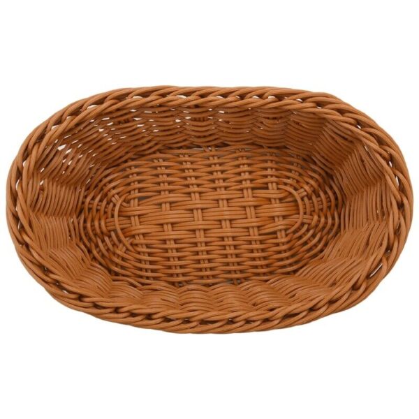 Oval Wicker Woven Bread Basket, 10.2Inch Storage Basket for Food Fruit 1736 - Image 3