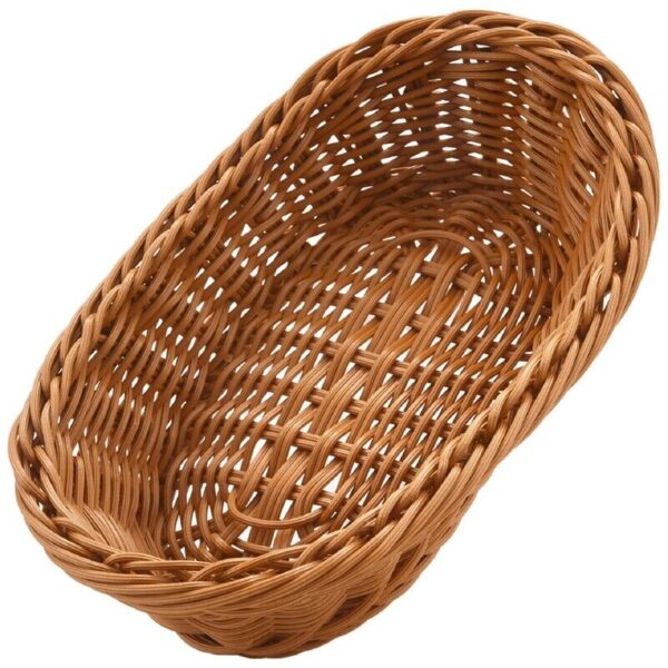 Oval Wicker Woven Bread Basket, 10.2Inch Storage Basket for Food Fruit 1736