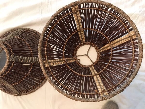 Pair Of Vintage Woven Wicker And Rattan Lamp Shades (Price Is For The Set Of 2) - Image 2