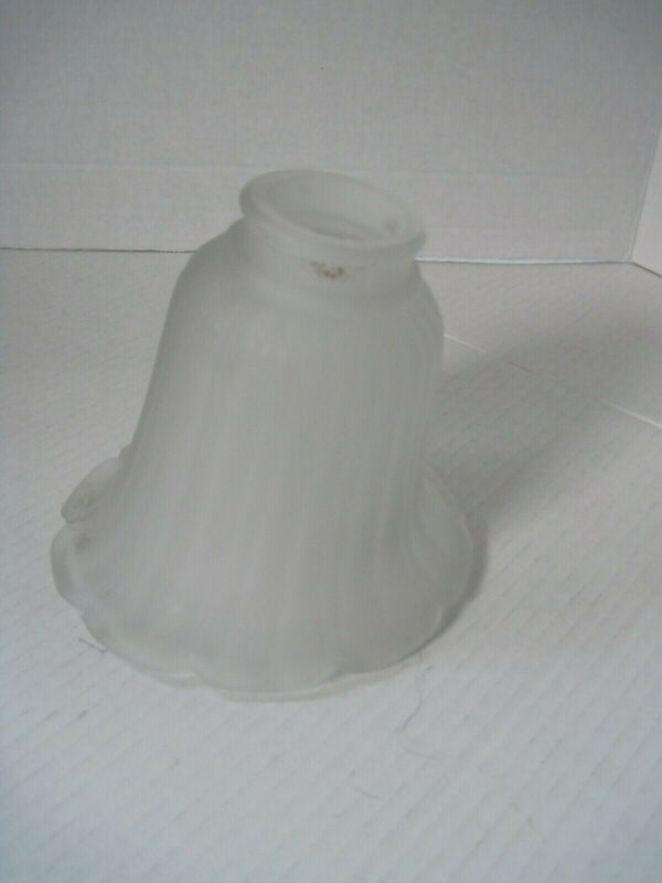 Pair of White Frosted Glass Sconce Lamp Shades Heavyweight Decorative Glass New - Image 2