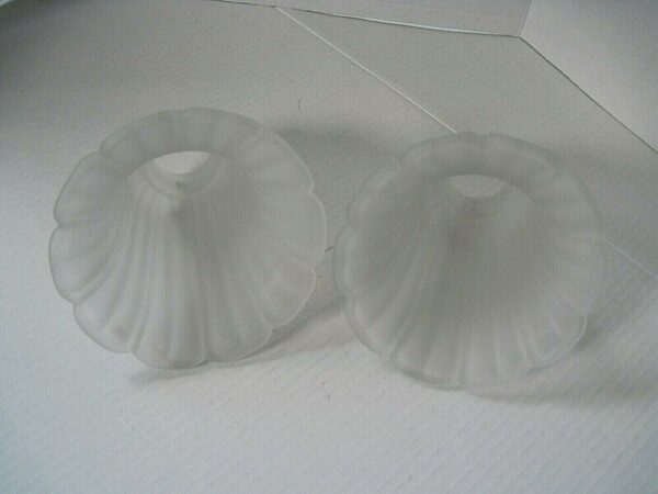 Pair of White Frosted Glass Sconce Lamp Shades Heavyweight Decorative Glass New