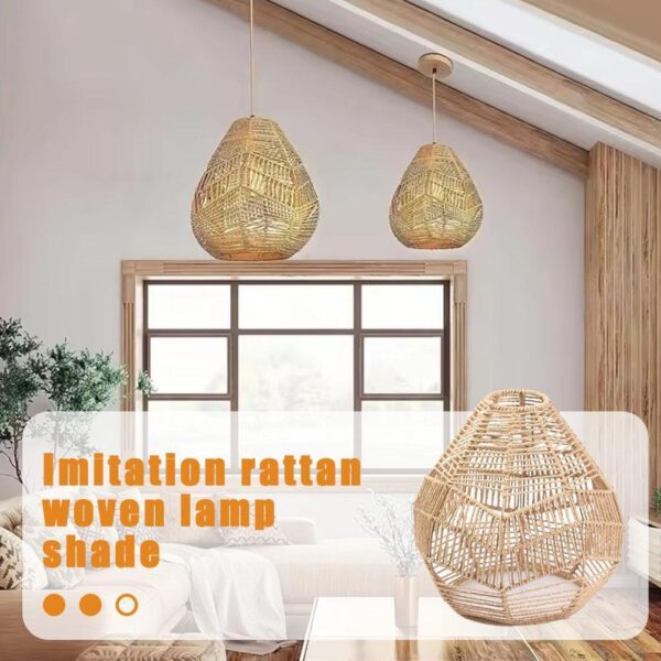 Pendant Lamp Shade Rattan Decoration Ceiling Light Shade for Restaura Deco