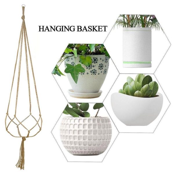 Plant Hanger Rope Macrame Hanging Planter Holder Basket Flower Pot Jute - Image 6