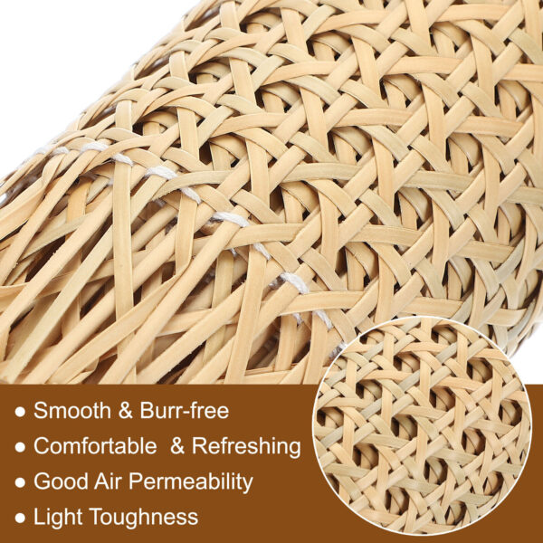 Plastic Rattan Webbing Roll 24" x 5ft Woven Open Mesh Rattan Sheet, Wooden - Image 4