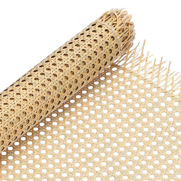 Plastic Rattan Webbing Roll 24" x 5ft Woven Open Mesh Rattan Sheet, Wooden