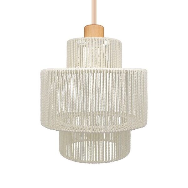 Plug in Pendant Light with Hand Woven Rattan Lampshade, Boho Pendant Light Fixtu - Image 4