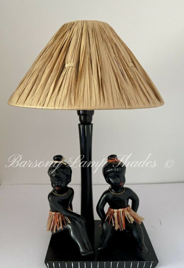 RAFFIA / RATTAN SHADE PERFECT FOR BARSONY WHITE/BLACK LADY LAMPS