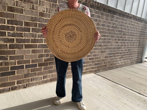 RARE X-LARGE Handmade SOUTH CAROLINA GULLAH SWEETGRASS FANNER BASKET 19" VINTAGE - Image 2