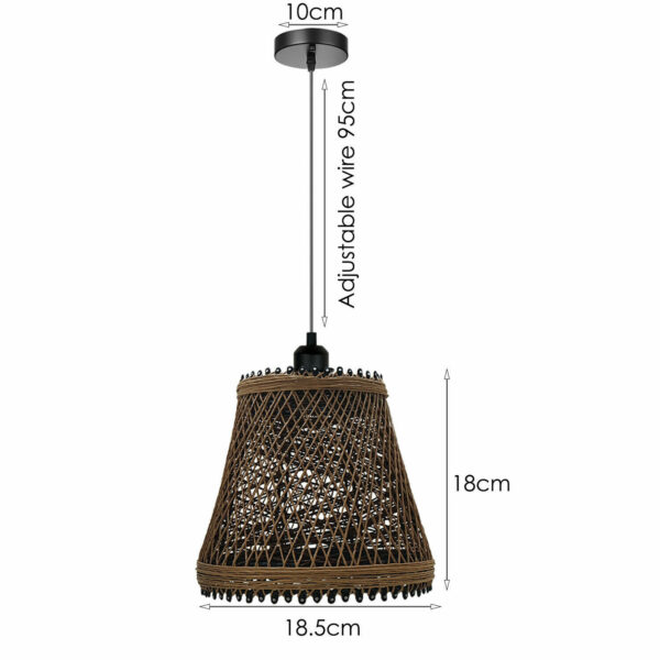 Rattan Basket Ceiling Pendant Light Shade in a Modern Home Natural Wicker Finish - Image 4