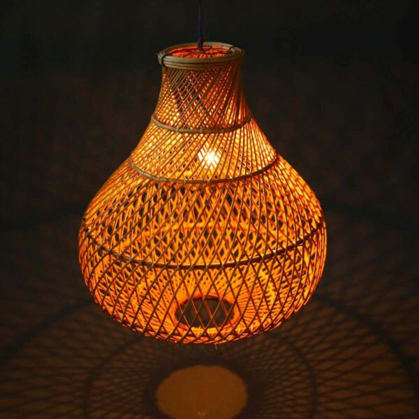 Rattan Cane Lamp Shade Homemade Natural Hanging Cane Home Decoration Sri Lanka - Image 3