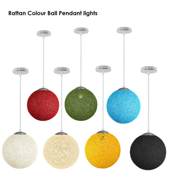 Rattan Global Lamp Shade Light Shade Ceiling Pendant Lights Lampshade Dia. 20cm - Image 2