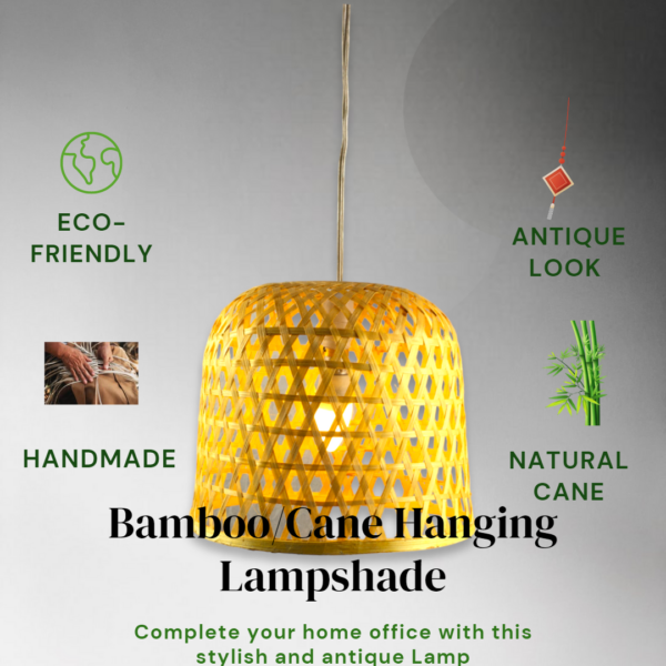 Rattan Hanging Lamp Shade Decoration Light Fixture Decorative Handmade Pack of 2 - Image 3