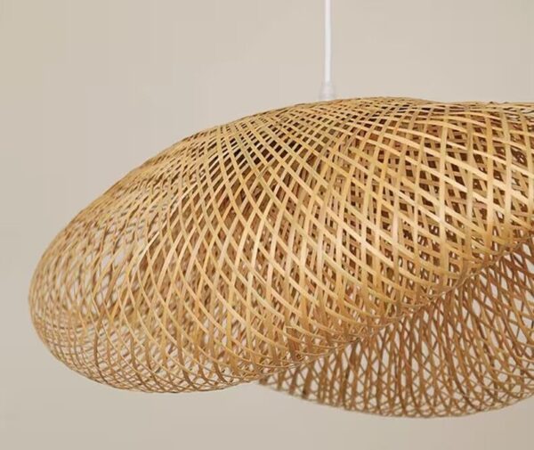 Rattan Hanging Lamp Shade Decoration Light Fixture Decorative Rustic Handmade - Image 3