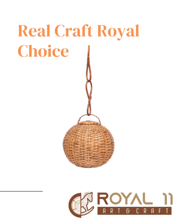 Rattan Hanging Lamp Light Fixture Decorative Rustic Handmade - Image 2