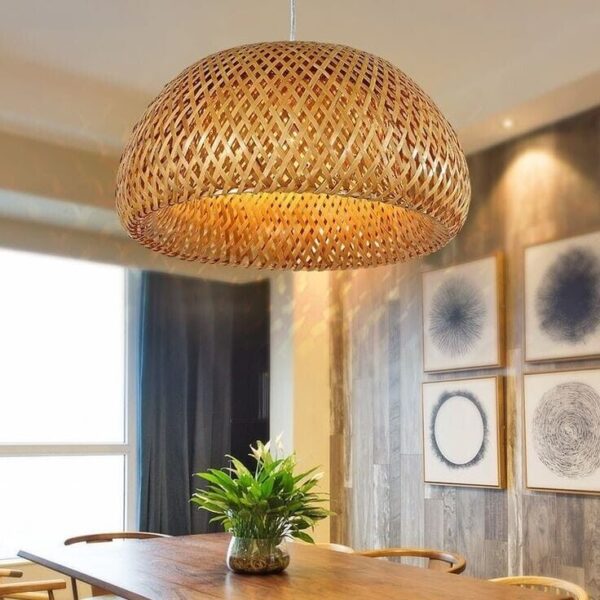 Rattan Hanging Lamp Shade Decoration Light Fixture Decorative Rustic Handmade