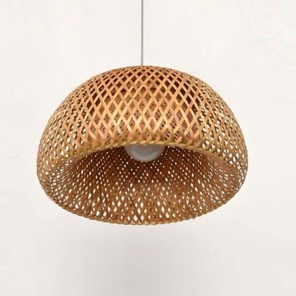 Rattan Hanging Lamp Shade Decoration Light Fixture Decorative Rustic Handmade - Image 4