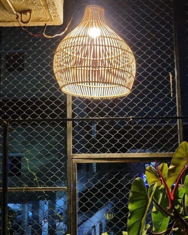 Rattan Hanging Lamp Shade Decoration Light Fixture Decorative Rustic Handmade - Image 2