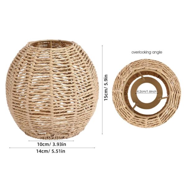 Rattan Lamp Shade, Woven Pendant Light Shade Boho Lamp Shade Replacement, Cei... - Image 2