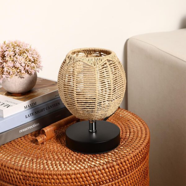 Rattan Lamp Shade, Woven Pendant Light Shade Boho Lamp Shade Replacement, Cei... - Image 4