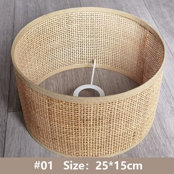 Rattan Lampshade Chandelier Woven Retro Handmade Restaurant Hanging Cover W/E27 - Image 4