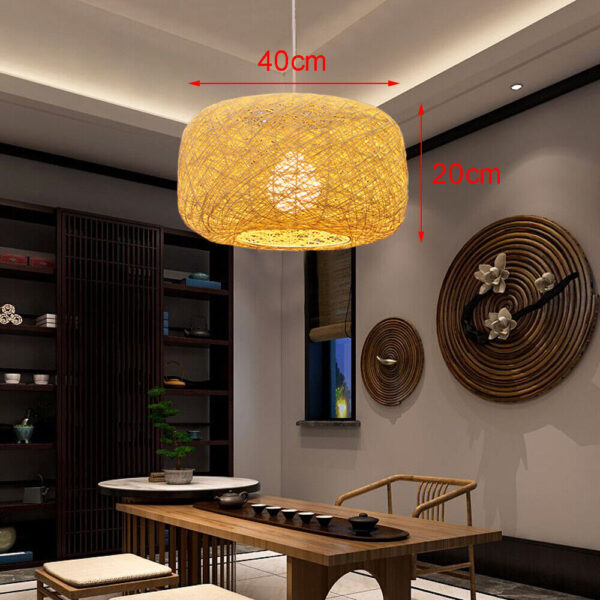 Rattan Rattan Pendant Light Wicker Chandelier Hanging Kitchen Island Bar Fixture